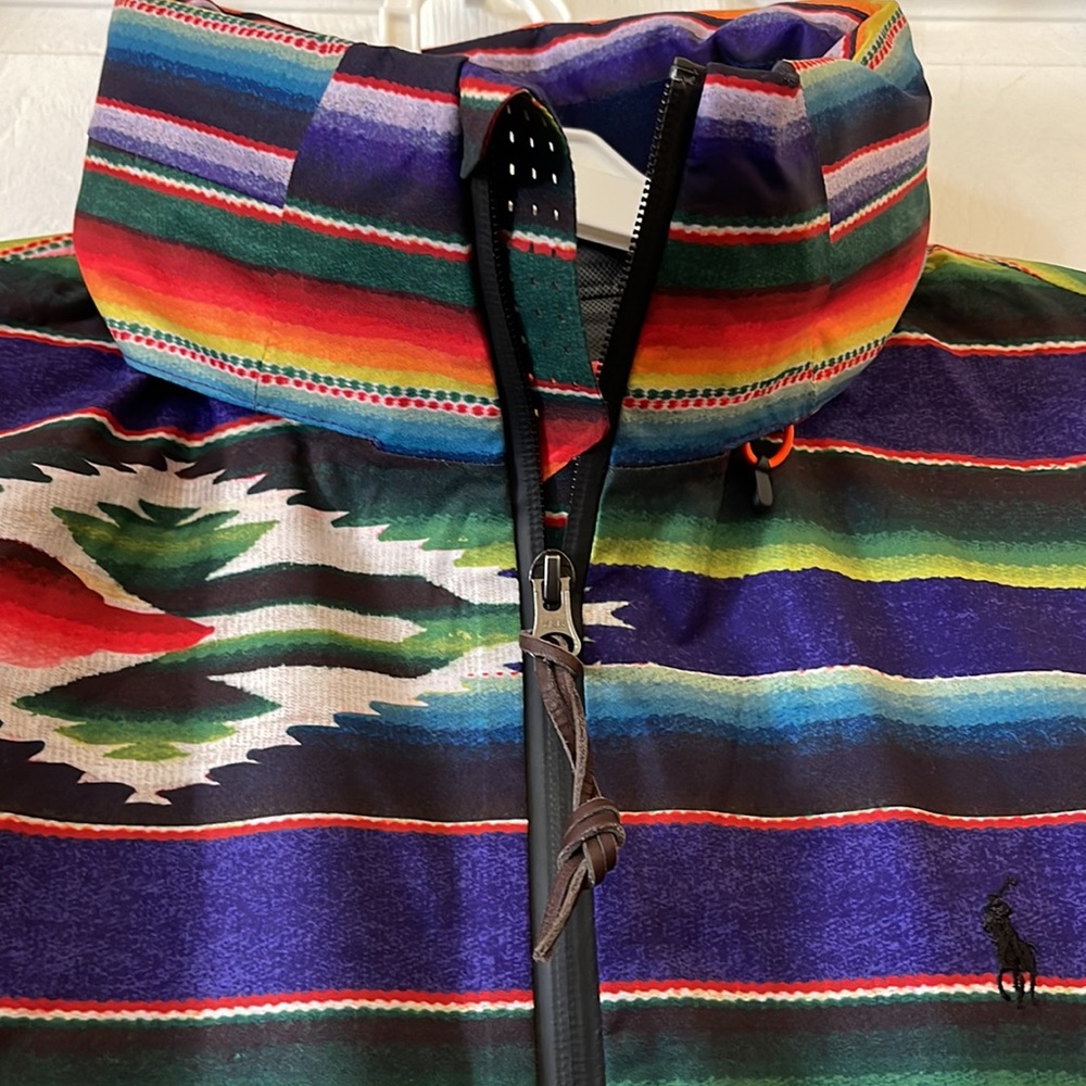 Men's Polo Ralph Lauren Cami Southwestern Serape Jacket RRL Beacon Rugby Hood - Picture 8 of 8
